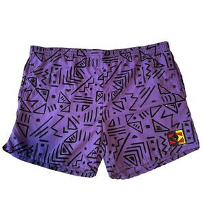 Sun Country Purple Black Geometric Shape Swim Shorts Trunks Men's Size 2XL Big